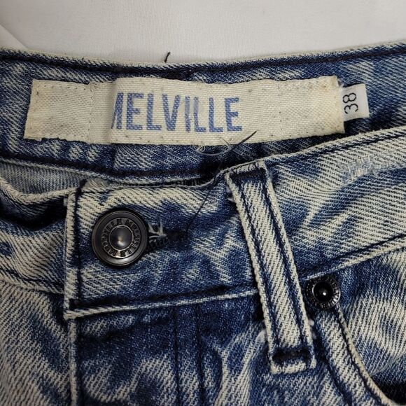 BRANDY MELVILLE denim shorts roll hem distressed high waist acid wash 38/S - Picture 5 of 11